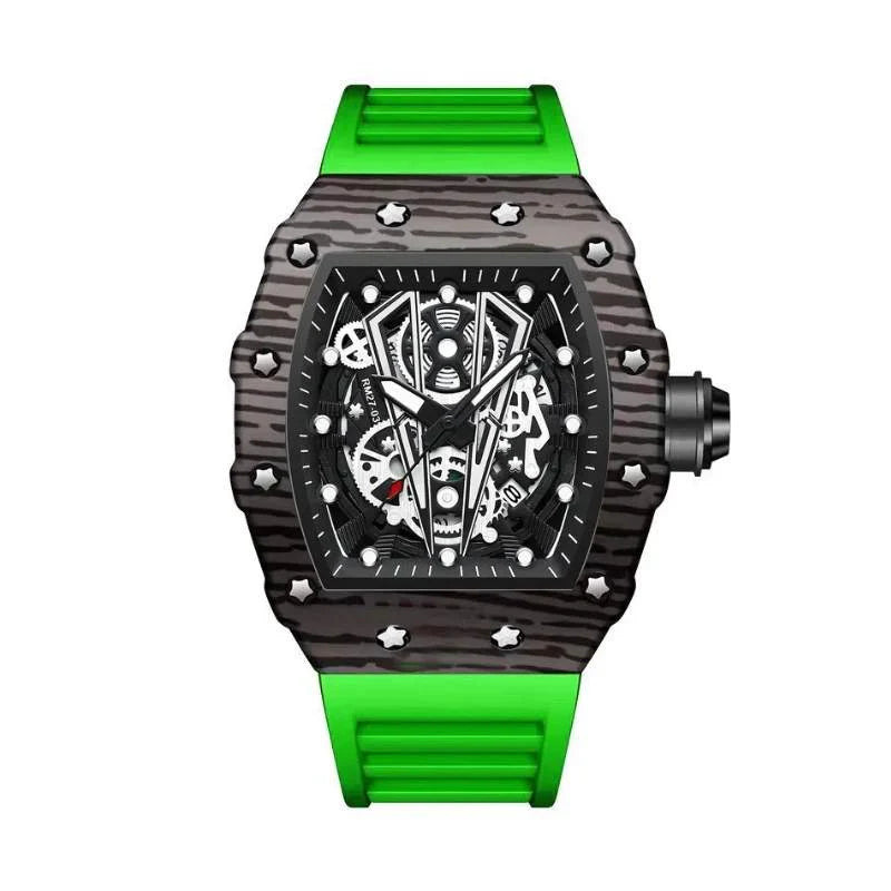 Helix skeleton watch case profile, tonneau silhouette