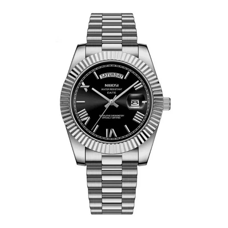 Men's steel watch with black dial, used to illustrate a watch buying guide