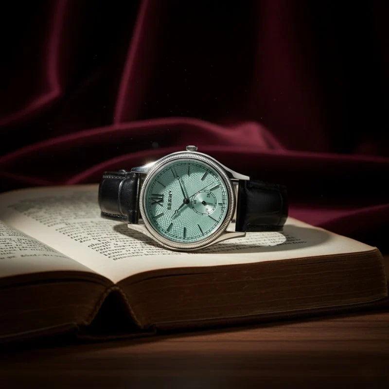 Archivist watch case profile, coin-edge bezel detail
