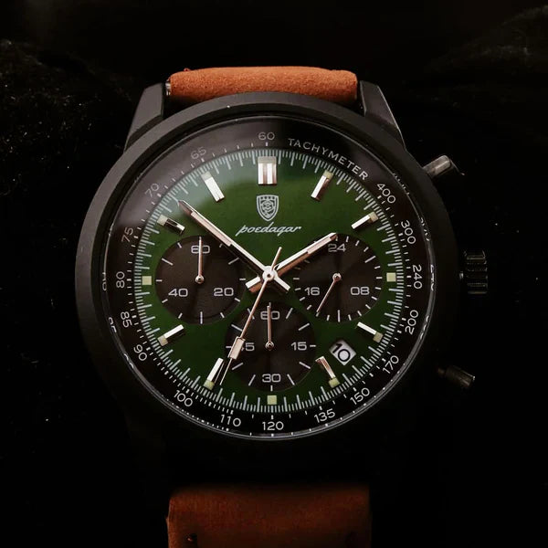 Aviatore pilot chronograph watch beside its presentation box