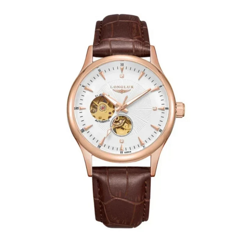 Bellagio automatic men's watch in rose gold-tone with ivory white dial