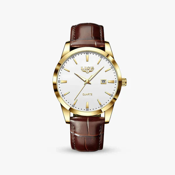 Florence classic dress watch with clean dial and slim steel case, front view