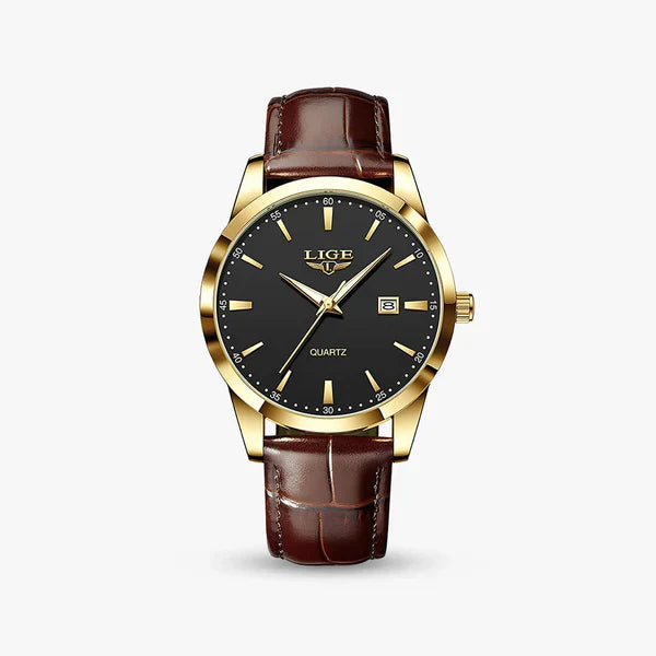 Vanetto Florence Gold and Black Dial Watch - Vintage Style